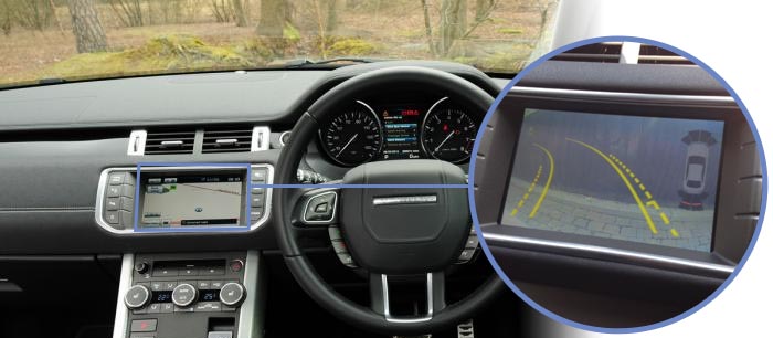 evoque reversing camera screen